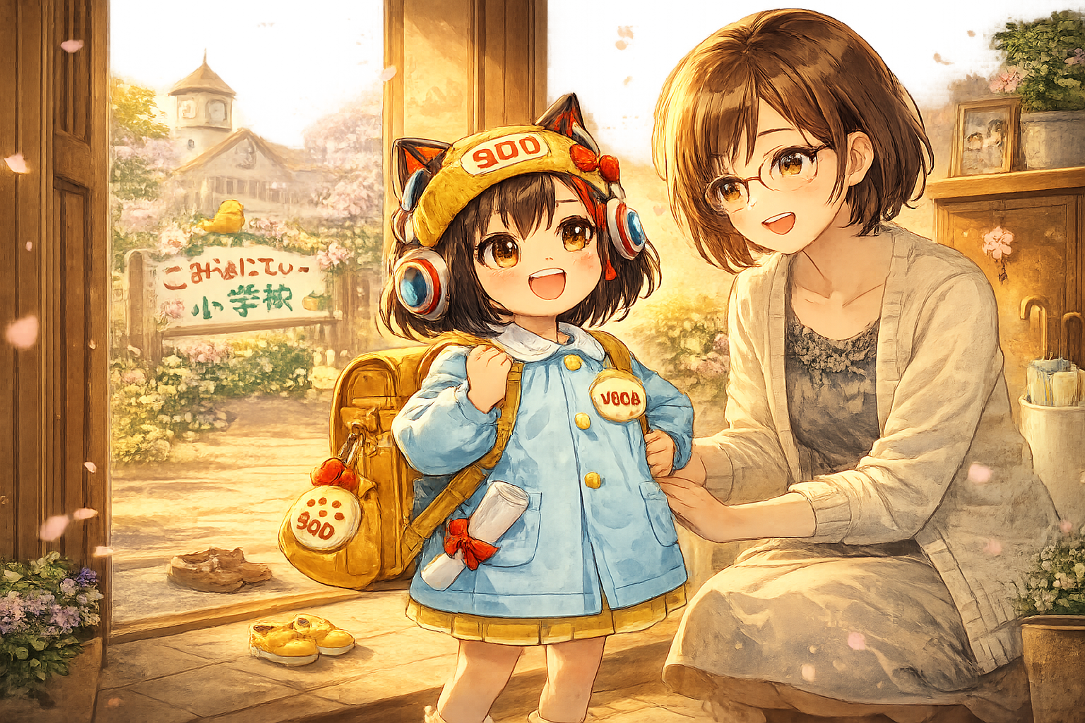 入学の日のイラスト